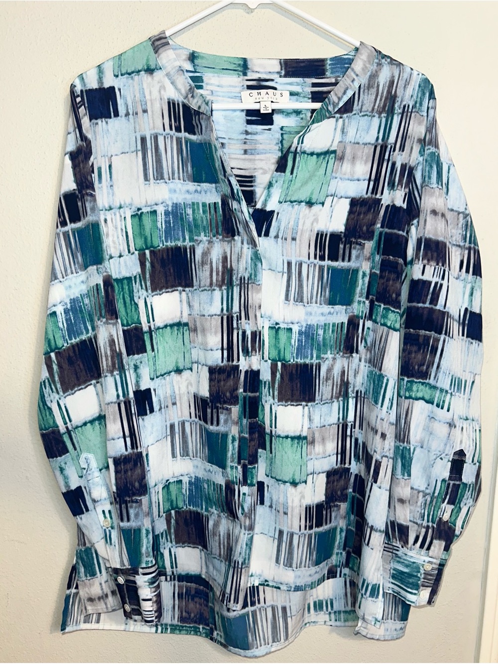 Chaus Blue Button Front Shirt